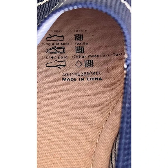 Serra Womens Blue Sketched Heart Recycled Canvas Flats Shoes Size 8 - Picture 7 of 9